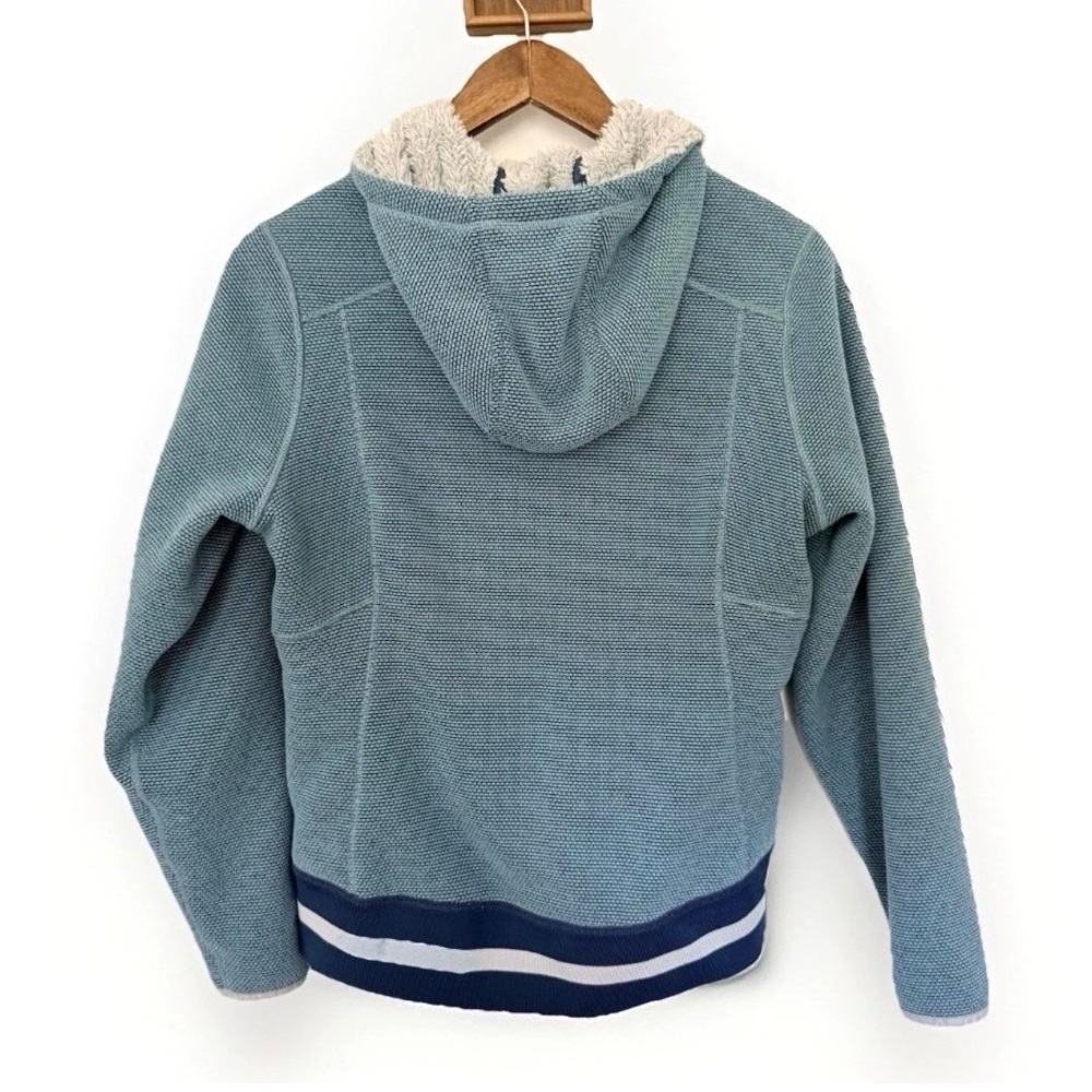 La Sportiva  Ayona Hoodie S Sherpa Fleece Jacket Reversible Teal Blue Climbers - Picture 3 of 15